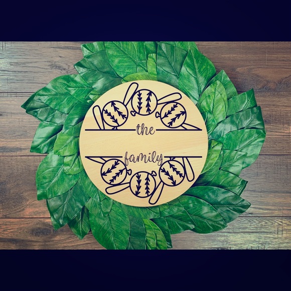 Baseball theme family name sign - Picture 1 of 1
